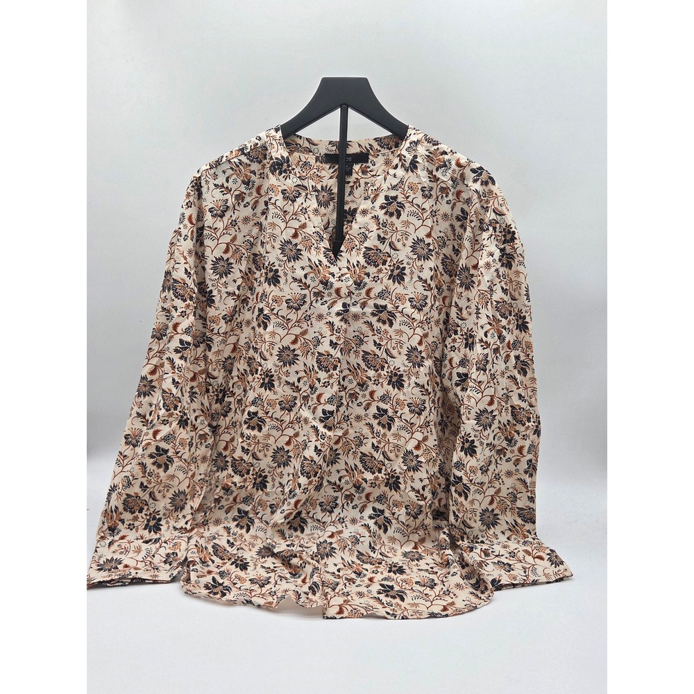 ellos Women's Size 16 Floral 100% Rayon‎ Long Sleeve Blouse NWT 101-291